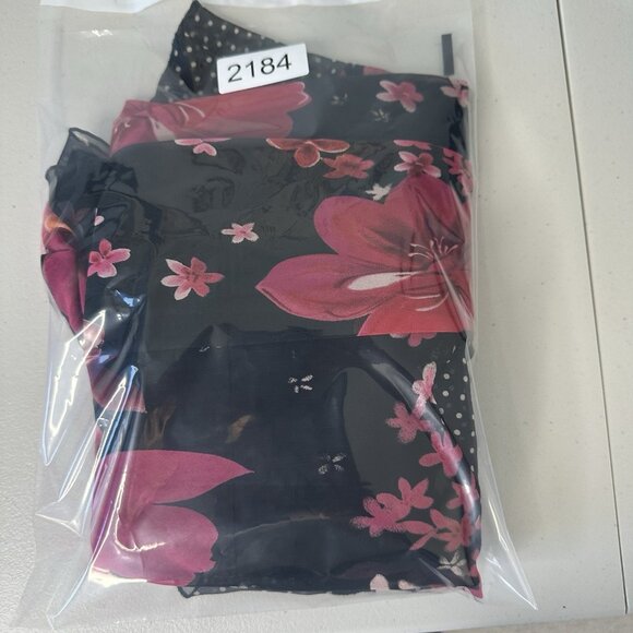 Y2K Whimsigoth New York & Co Flutter Sleeve Dress Size 10 Black Floral - Picture 12 of 12